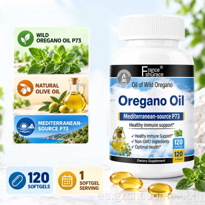 Shecome Aceite de orégano Cápsulas blandas Apoyo antioxidante inmunológico